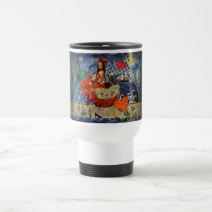 Mug De Voyage Collage Nuit étoilée de Mona Lisa : Surréalisme fa