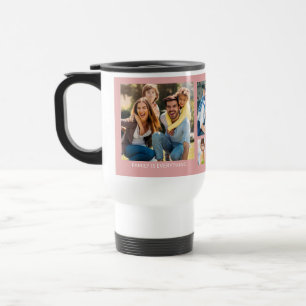 Mug De Voyage Collage personnalisé de 5 photos Famille Citation 