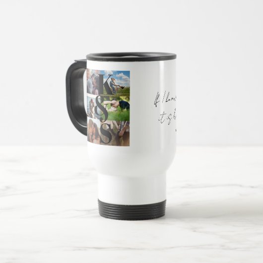Mug De Voyage Collage photo customisé Couple Cadeau personnalisé (Devant gauche)