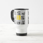 Mug De Voyage Collage photo jaune et blanc Monogramme personnali (Devant gauche)
