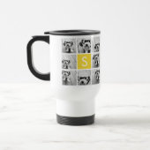 Mug De Voyage Collage photo jaune et blanc Monogramme personnali (Gauche)