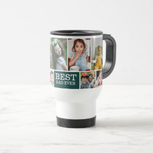 Mug De Voyage Collage photo personnalisé 10 Meilleur papa jamai