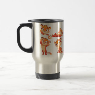 Mug De Voyage Collection de Tigers mignon Caricatures et texte "