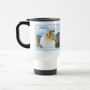 Mug De Voyage Collie dans les montagnes (Rough) Peinture - Dog A
