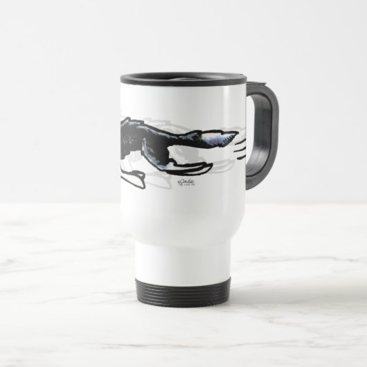 Mug De Voyage Collie frontalier en action (Devant droit)