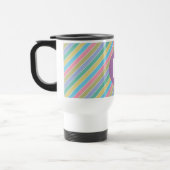 Mug De Voyage Colorful Diagonal Candy Stripes Purple Monogram (Gauche)