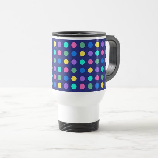 Mug De Voyage Colorful Geometric Dots Drinkware Design - (Devant droit)