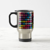 Mug De Voyage Colorful Rainbow Hearts Pattern Personalised (Gauche)