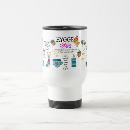 Mug De Voyage Comment dire HYGGE Funny Folk Art Doodle personnal