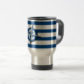 Mug De Voyage Compass and Stripe Nautical Inspecred (Devant droit)