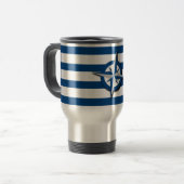 Mug De Voyage Compass and Stripe Nautical Inspecred (Devant gauche)