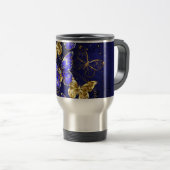 Mug De Voyage Composition avec les papillons Sapphire (Devant droit)