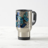 Mug De Voyage Composition des White and Blue Butterflies (Devant droit)