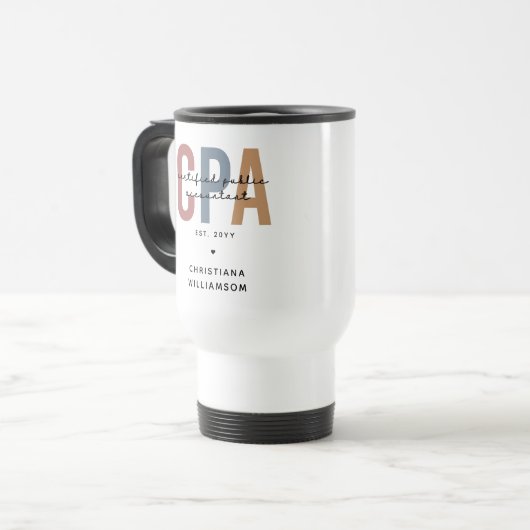 Mug De Voyage Comptable Public Certifié CPA Retro (Devant gauche)