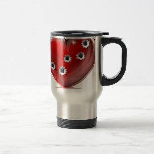 Mug De Voyage Concept de coeur de trou de balle