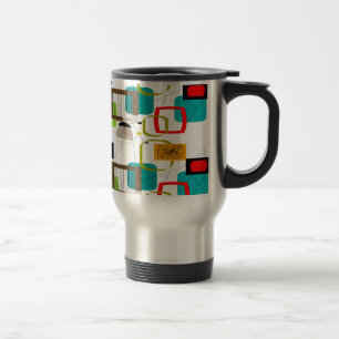 Mug De Voyage Conception abstraite moderne du milieu du siècle