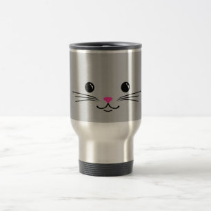 Mug De Voyage Conception animale mignonne de visage de chat