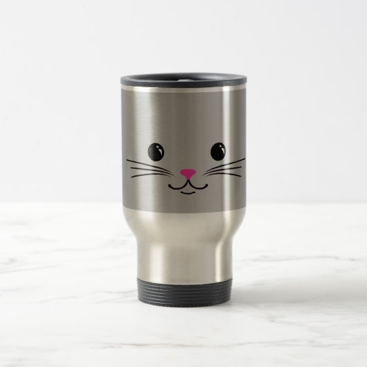 Mug De Voyage Conception animale mignonne de visage de chat (Centre)