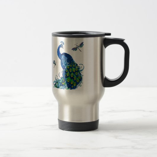 Mug De Voyage Conception classique de paon et libellule (Droit)