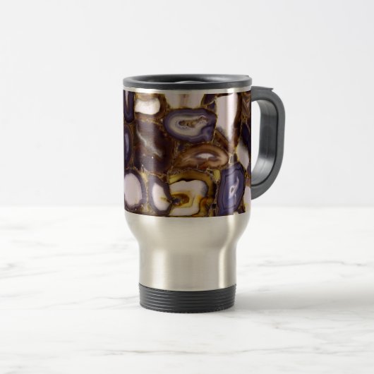 Mug De Voyage Conception d'Agate blanc Brown violet (Devant droit)