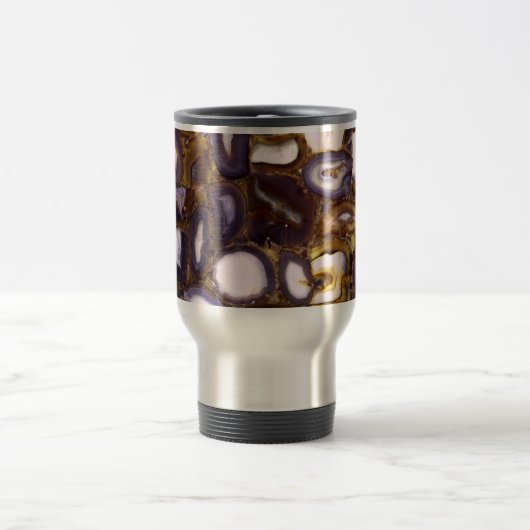Mug De Voyage Conception d'Agate blanc Brown violet (Centre)
