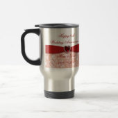 Mug De Voyage Conception d'anniversaire de mariage de damassé (Gauche)