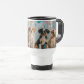 Mug De Voyage Conception de célébration d'anniversaire de chiots (Devant droit)