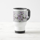 Mug De Voyage Conception de design aquarelle fleur violette (Devant droit)