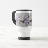 Mug De Voyage Conception de design aquarelle fleur violette (Devant gauche)