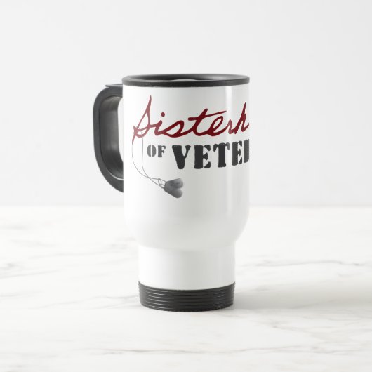 Mug De Voyage Conception de fierté militaire des sœurs de vétéra (Devant gauche)