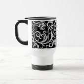 Mug De Voyage Conception de fleurs de dalmatien noir mignon (Gauche)