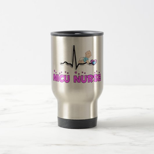 Mug De Voyage Conception de l'infirmière QRS de NICU (Centre)