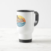 Mug De Voyage Conception de nom Rétro Sunset Mark (Devant droit)