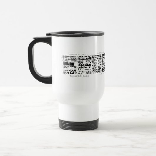 Mug De Voyage Conception de typographie de Brooklyn NY (Gauche)