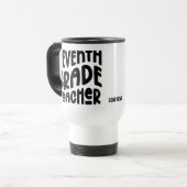 Mug De Voyage Conception de typographie pour professeur de septi (Devant gauche)