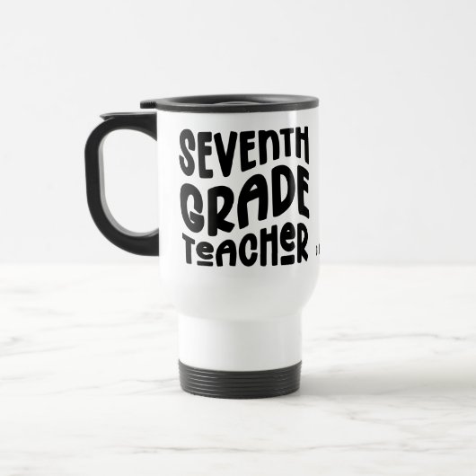 Mug De Voyage Conception de typographie pour professeur de septi (Gauche)
