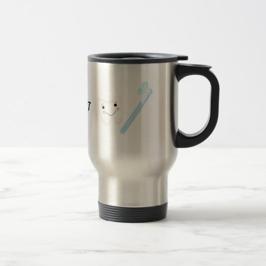Mug De Voyage Conception Dentaire, Dent et Brosse à Dents (Droit)