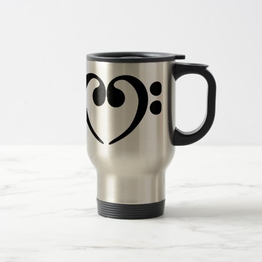 Mug De Voyage Conception élégante de coeur de clef basse de (Droit)