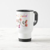 Mug De Voyage Conception florale d'étudiant de Pharm D (Devant droit)