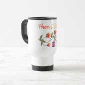 Mug De Voyage Conception florale d'étudiant de Pharm D (Devant gauche)