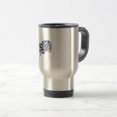 Mug De Voyage Conception graphique d'image d'accordéon bleu, (Devant droit)