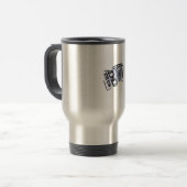 Mug De Voyage Conception graphique d'image d'accordéon bleu, (Devant gauche)