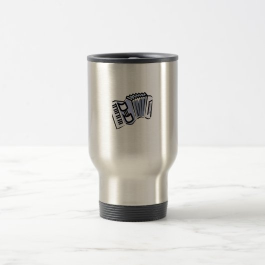 Mug De Voyage Conception graphique d'image d'accordéon bleu, (Centre)