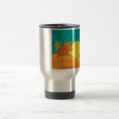 Mug De Voyage Conception tropicale de surf de plage de coucher (Centre)