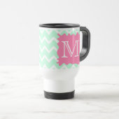 Mug De Voyage Conception verte en bon état de monogramme de (Devant droit)