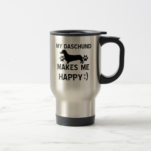 Mug De Voyage Conceptions de chien de Daschund (Droit)