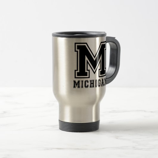 Mug De Voyage Conceptions d'État du Michigan (Devant droit)