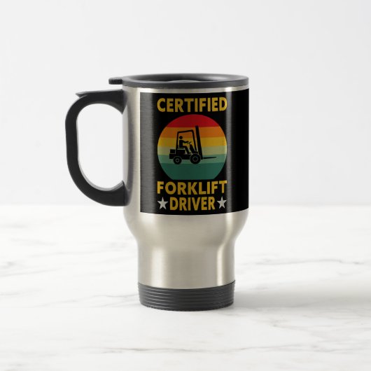 Mug De Voyage Conducteur de chariot élévateur à fourche certifié (Gauche)