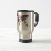 Mug De Voyage Configuration de texte du monde (Devant droit)