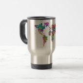 Mug De Voyage Configuration de texte du monde (Devant gauche)